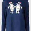 Christmas Navy Penguin Knitlook Top 10