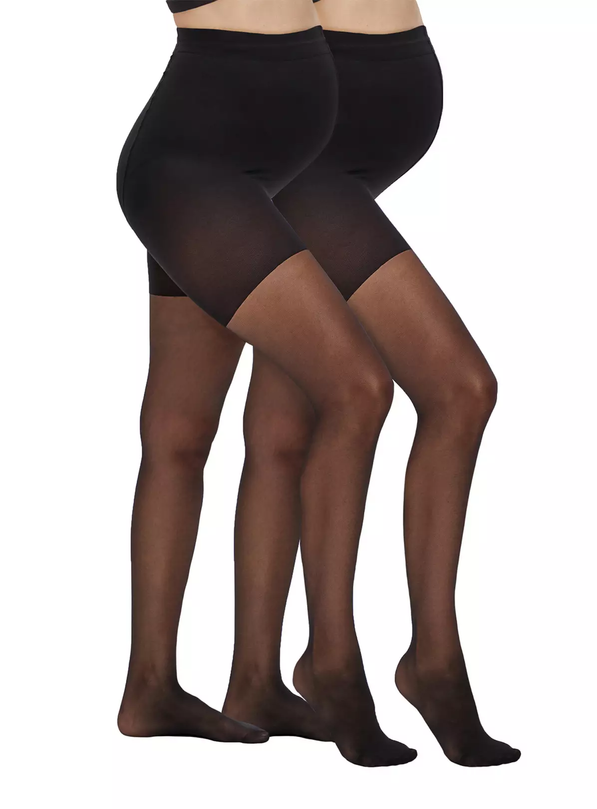 Mamalicious Black Maternity Tights 2 Pack - M/UK10 4 Mamalicious Black Maternity Tights 2 Pack - M/UK10 - Image 4