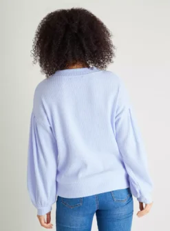 Blue Ribbed Knit Look Top - 16 -Fit In Dress Sales tuc140010032 Blue R Z004A