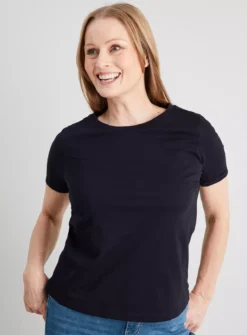 Black Regular Fit Crew Neck T-Shirt - 20 -Fit In Dress Sales tuc140290206 Black R Z001A