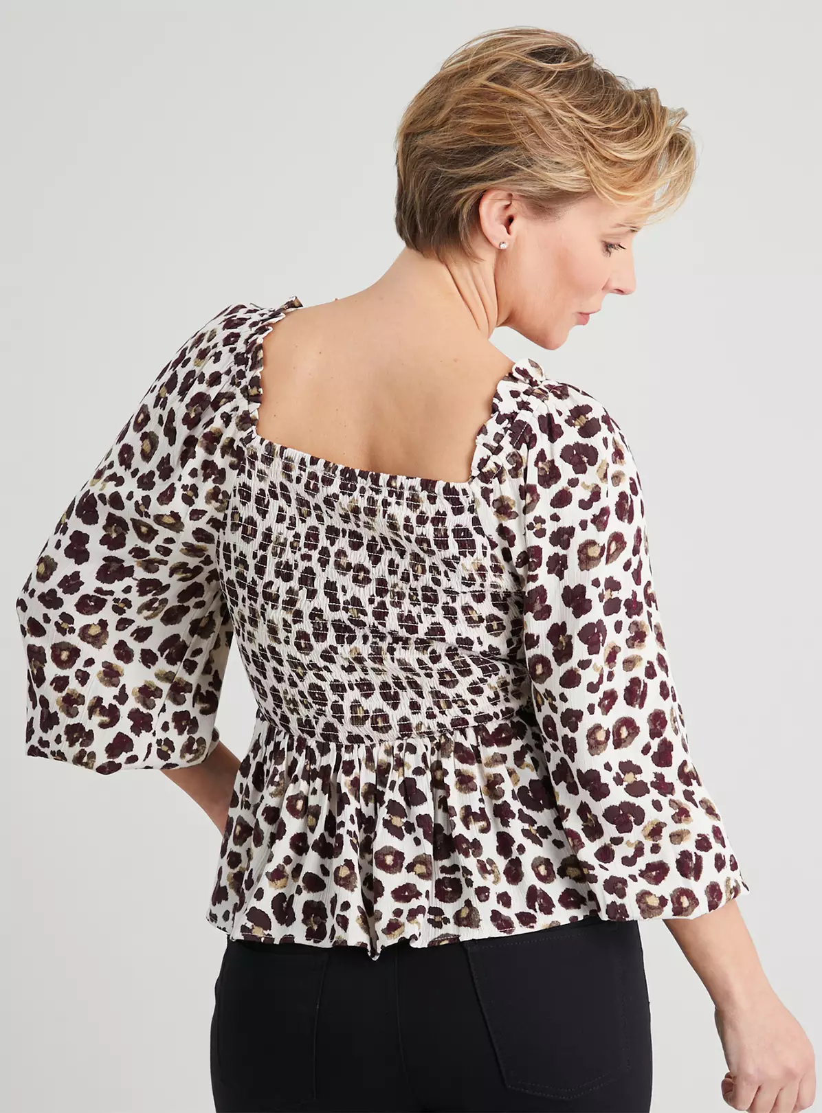 Mono Animal Print Bardot Top - 10 3 Mono Animal Print Bardot Top - 10 - Image 3