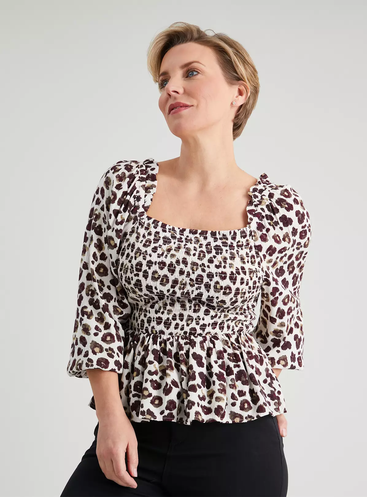 Mono Animal Print Bardot Top - 18 2 Mono Animal Print Bardot Top - 18 - Image 2