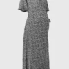 MATERNITY Mono Ditsy Floral Wrap Midi Dress - 8