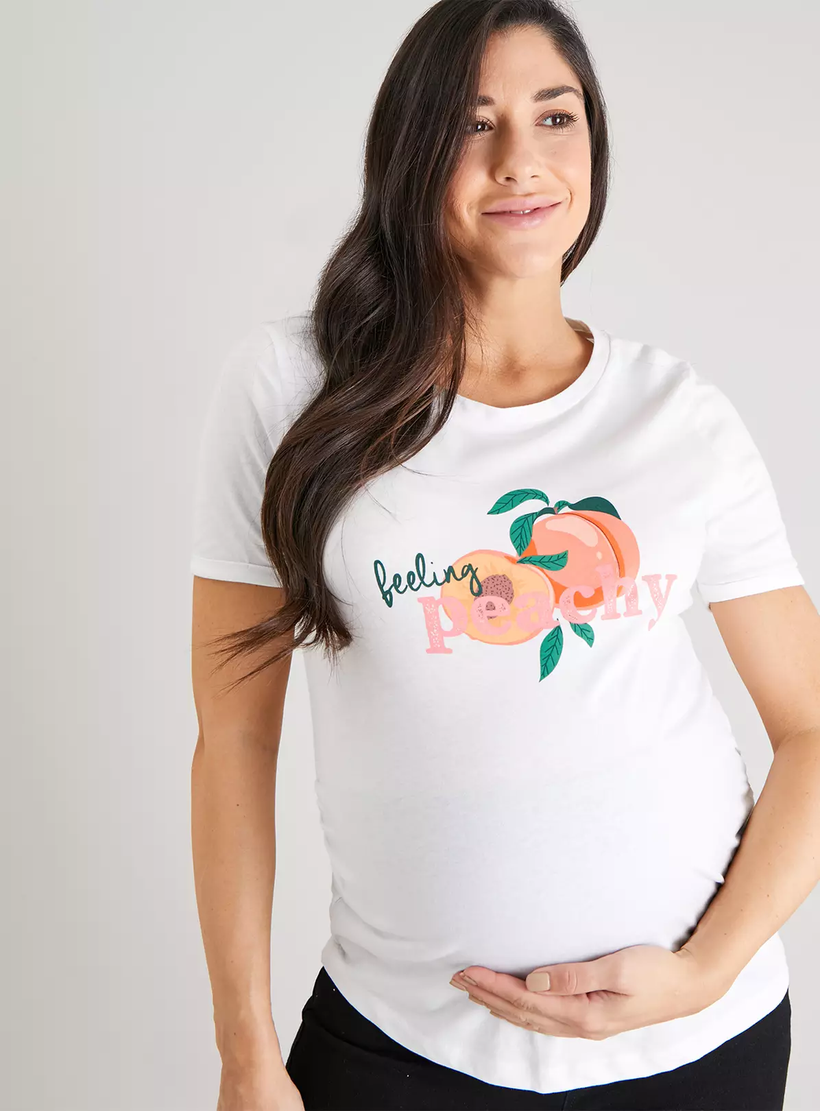 MATERNITY White Feeling Peachy T-Shirt - 12 3 MATERNITY White Feeling Peachy T-Shirt - 12 - Image 3
