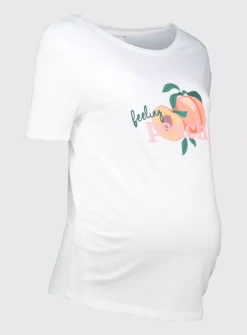MATERNITY White Feeling Peachy T-Shirt - 12 7 MATERNITY White Feeling Peachy T-Shirt - 12 -Fit In Dress Sales tuc140732502 White R Z003A