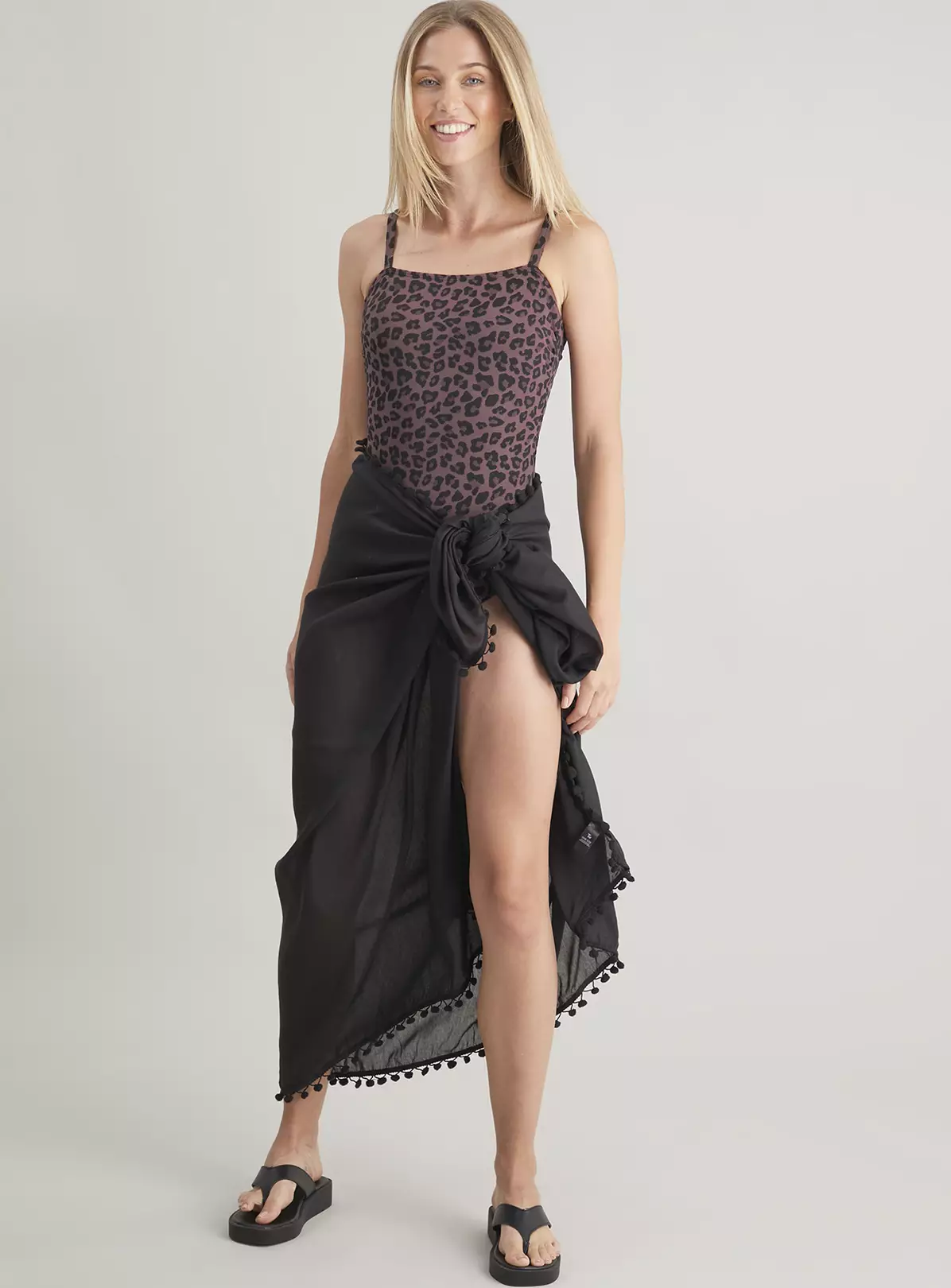 Plum Textured Animal Print Swimsuit - 22 2 Plum Textured Animal Print Swimsuit - 22 - Image 2