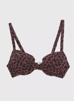 Plum Textured Leopard Print Bikini Top 20 -Fit In Dress Sales tuc140878069 Plum R Z003A 1