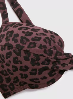 Plum Textured Leopard Print Bikini Top 20 -Fit In Dress Sales tuc140878069 Plum R Z005A 1