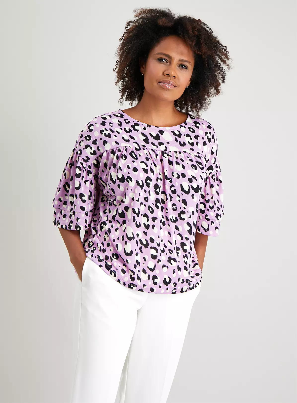 Lilac Leopard Print Swing Top - 12 2 Lilac Leopard Print Swing Top - 12 - Image 2