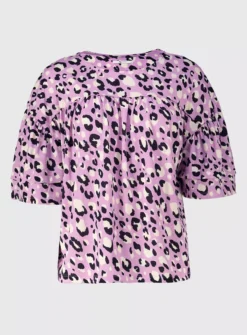Lilac Leopard Print Swing Top - 12