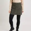 Khaki Corduroy Spot Mini Skirt - 22