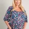 MATERNITY Navy Floral Peplum Top 8