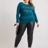 Teal Disco Embellished Relaxed Fit T-Shirt - 14