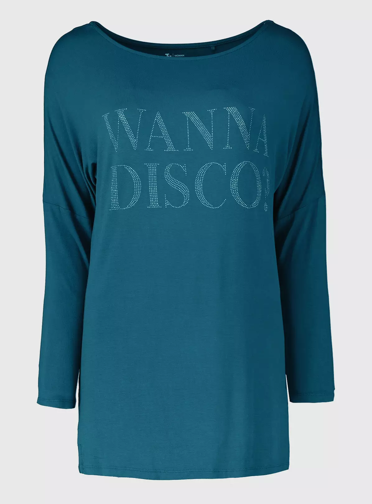 Teal Disco Embellished Relaxed Fit T-Shirt - 14 2 Teal Disco Embellished Relaxed Fit T-Shirt - 14 - Image 2