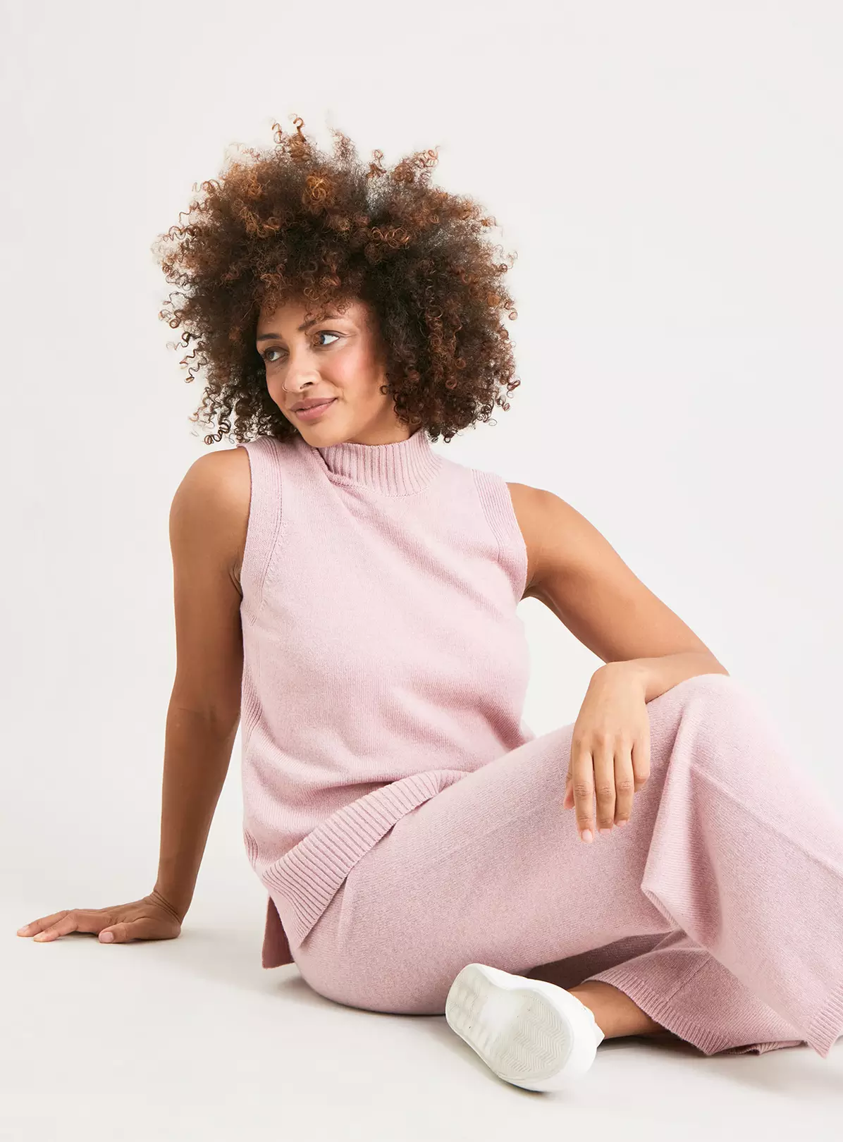 Pink High Neck Coord Knitted Vest Top With Wool - 16 2 Pink High Neck Coord Knitted Vest Top With Wool - 16 - Image 2