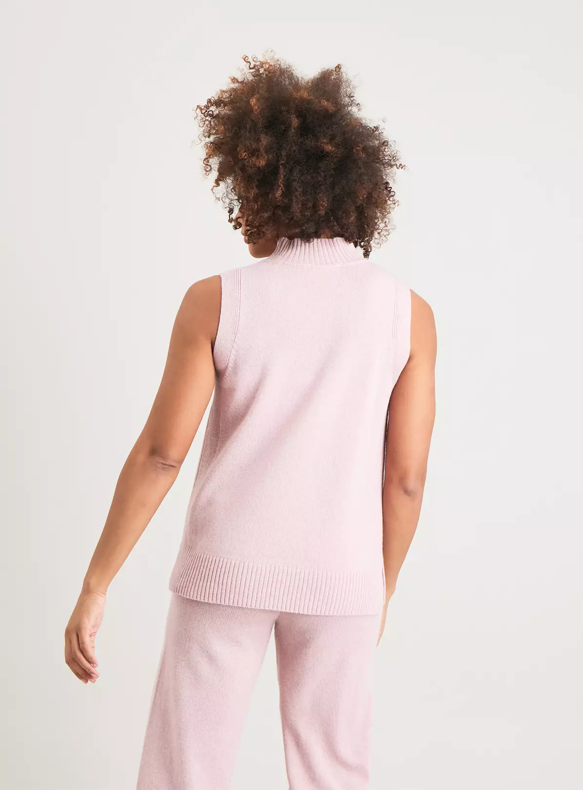 Pink High Neck Coord Knitted Vest Top With Wool - 16 1 Pink High Neck Coord Knitted Vest Top With Wool - 16