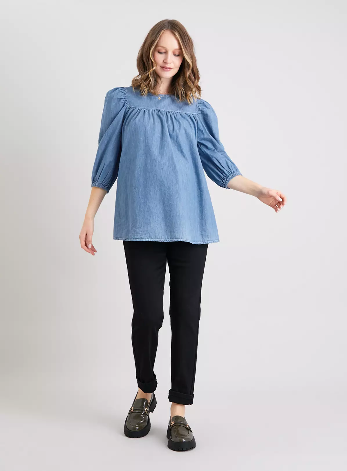 MATERNITY Blue Denim Blouse - 12 1 MATERNITY Blue Denim Blouse - 12
