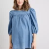MATERNITY Blue Denim Blouse - 18