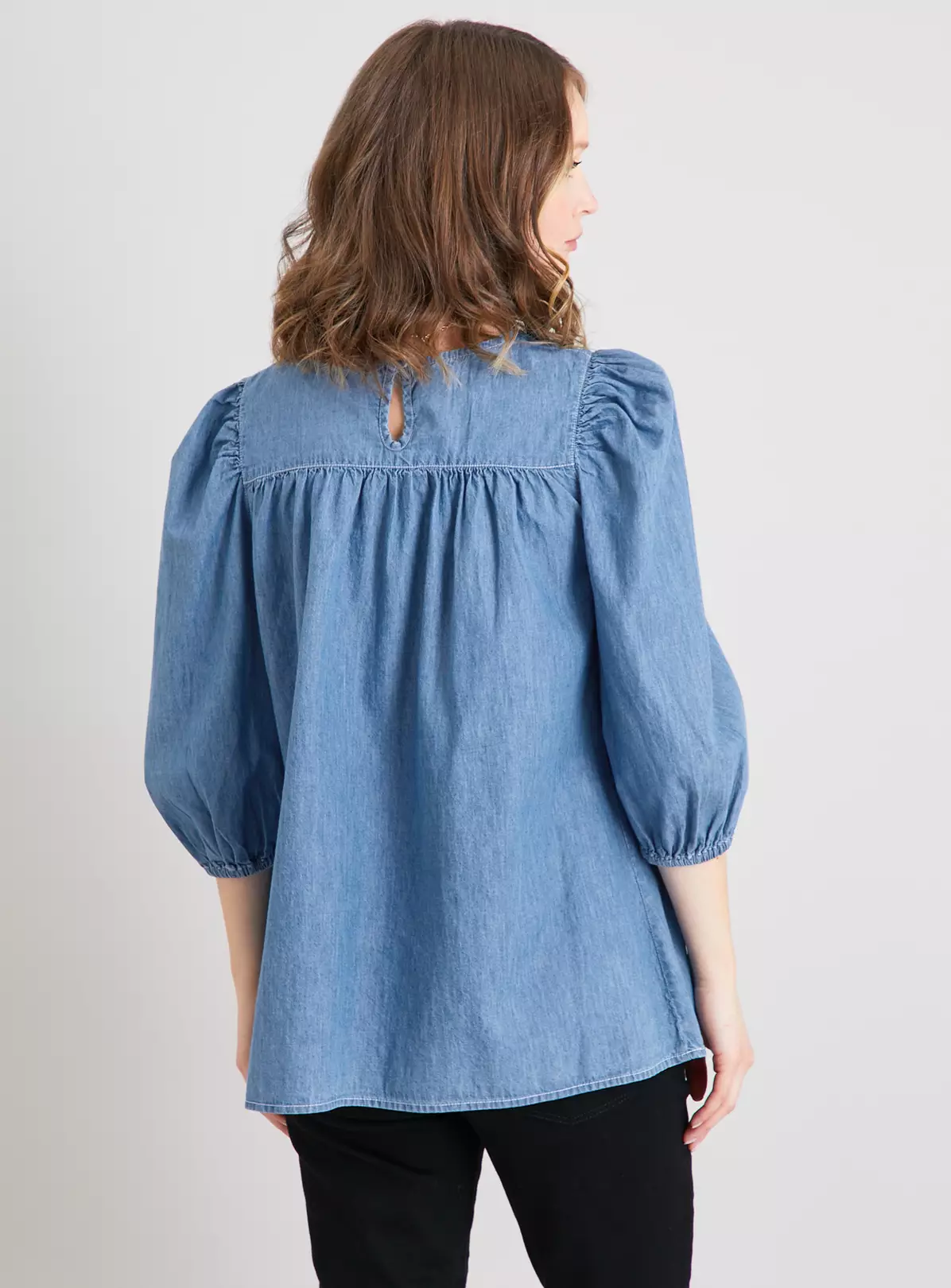 MATERNITY Blue Denim Blouse - 18 2 MATERNITY Blue Denim Blouse - 18 - Image 2