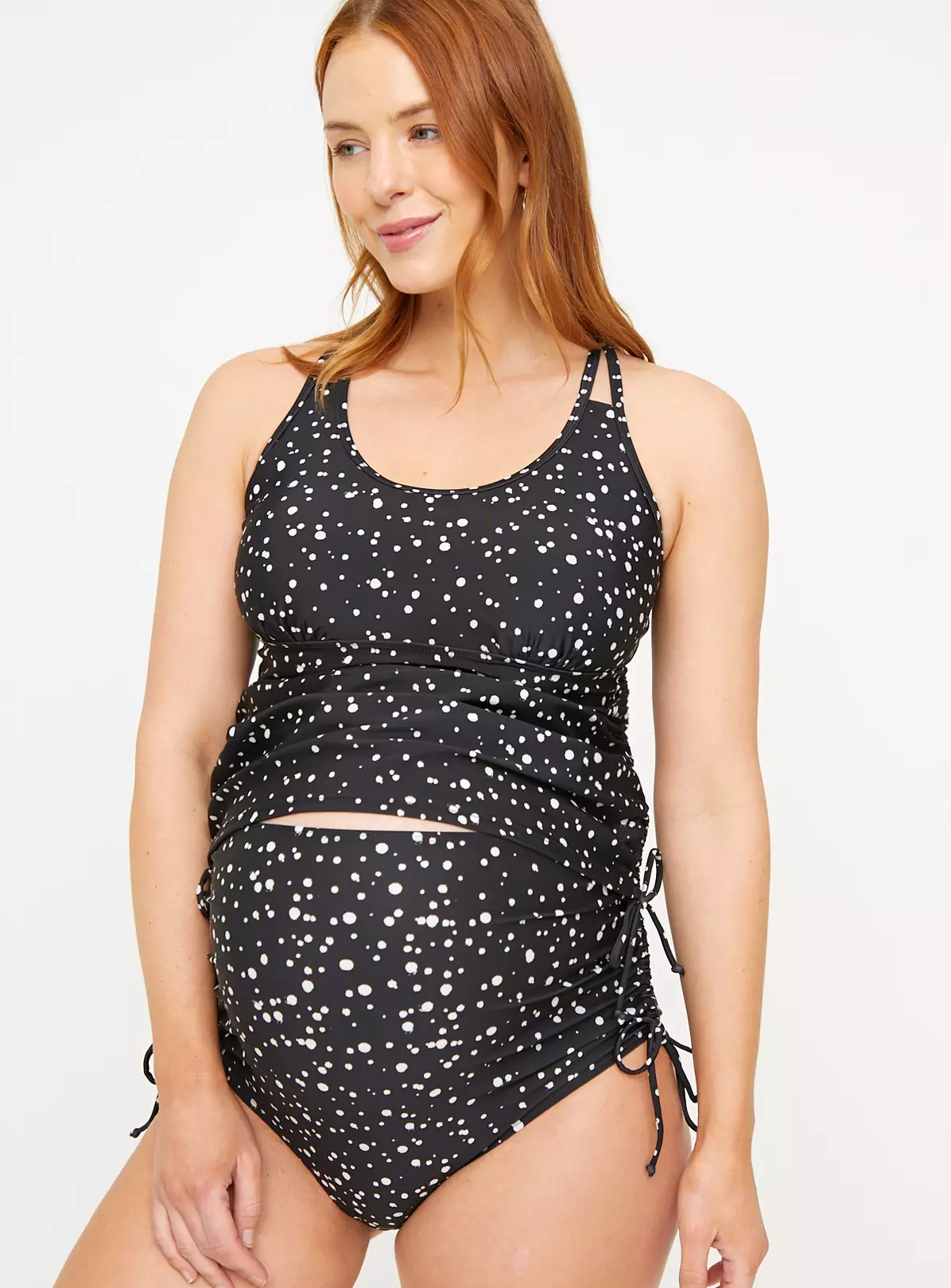 MATERNITY Black Polka Dot Tankini Bottoms 16 4 MATERNITY Black Polka Dot Tankini Bottoms 16 - Image 4
