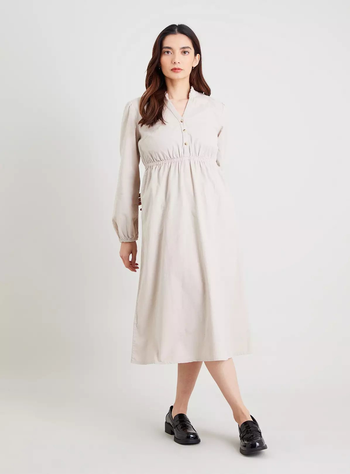 Ecru Cord Shirt Dress - 16 2 Ecru Cord Shirt Dress - 16 - Image 2