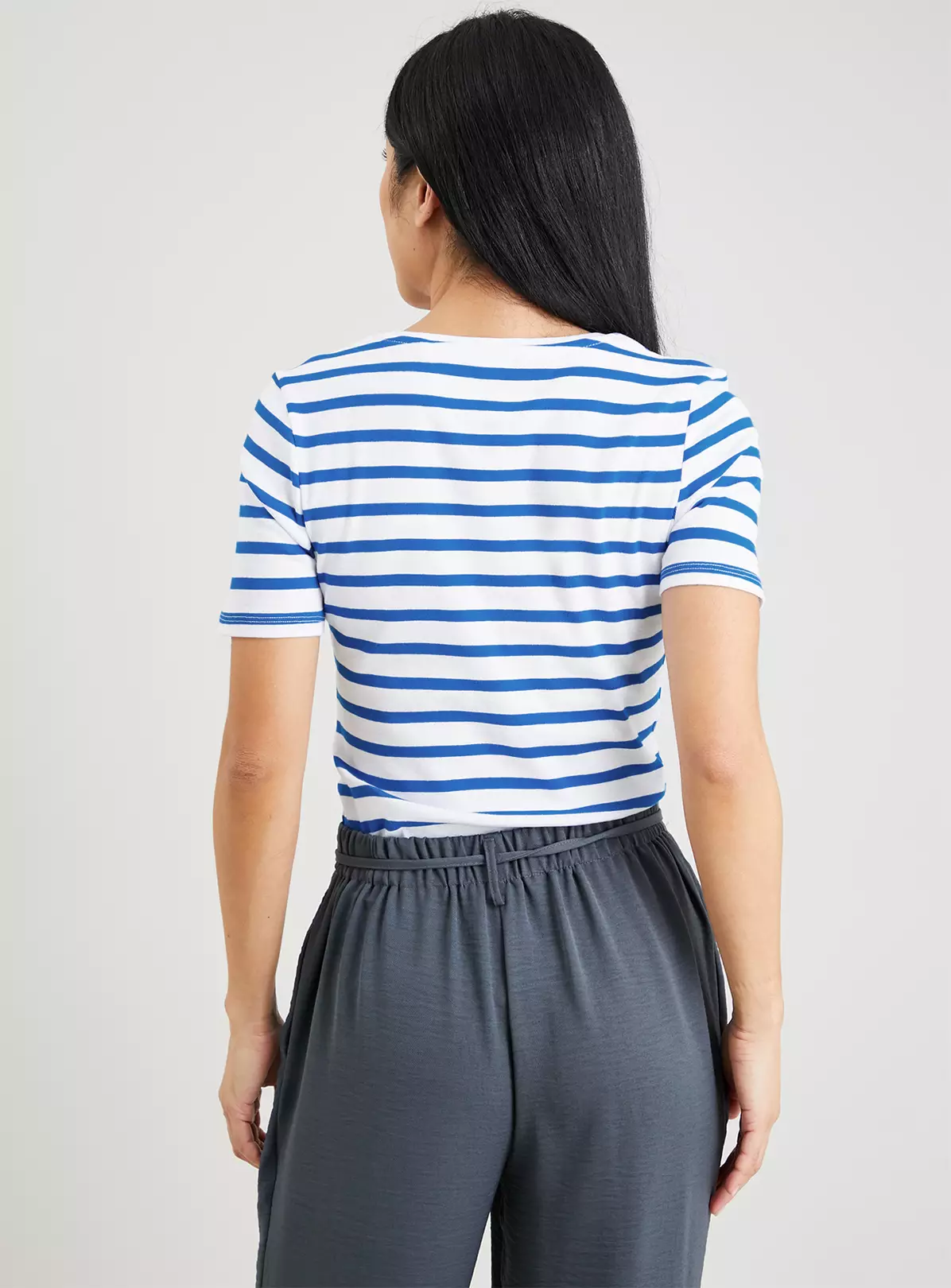 Blue & White Stripe Slim Fit T-Shirt - 22 1 Blue & White Stripe Slim Fit T-Shirt - 22