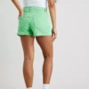 Lime Green Laser Print Mom Shorts - 24