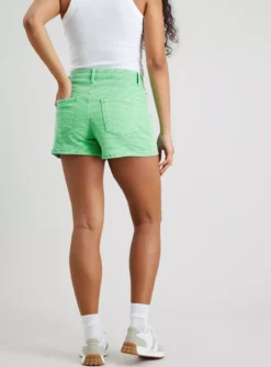 Lime Green Laser Print Mom Shorts - 24