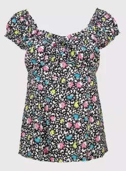 Mono Animal Floral Print Sweetheart Neck Top - 20 6 Mono Animal Floral Print Sweetheart Neck Top - 20 -Fit In Dress Sales tuc141881366 Multi20Coloured R Z003A