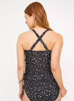 MATERNITY Mono Polka Dot Coord Tankini Top 16 7 MATERNITY Mono Polka Dot Coord Tankini Top 16 -Fit In Dress Sales tuc141889051 Black R Z004A