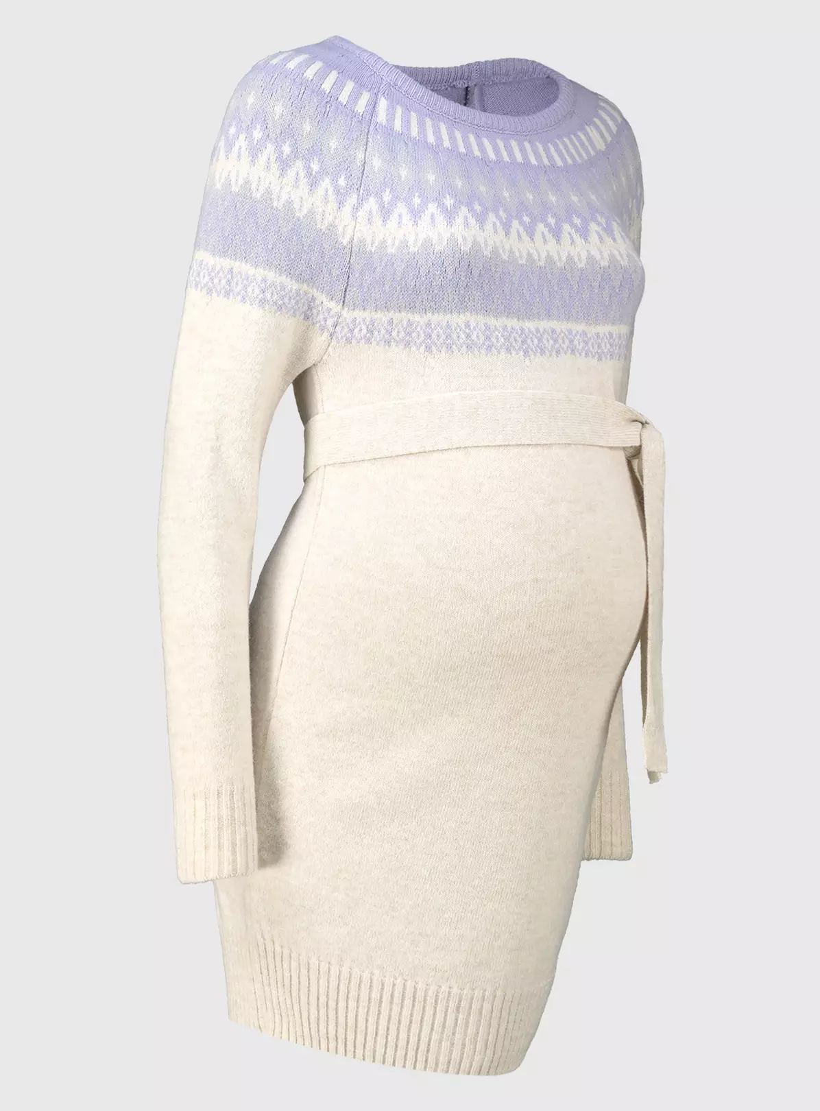 MATERNITY Cream Belted Fair Isle Tunic - 16 2 MATERNITY Cream Belted Fair Isle Tunic - 16 - Image 2