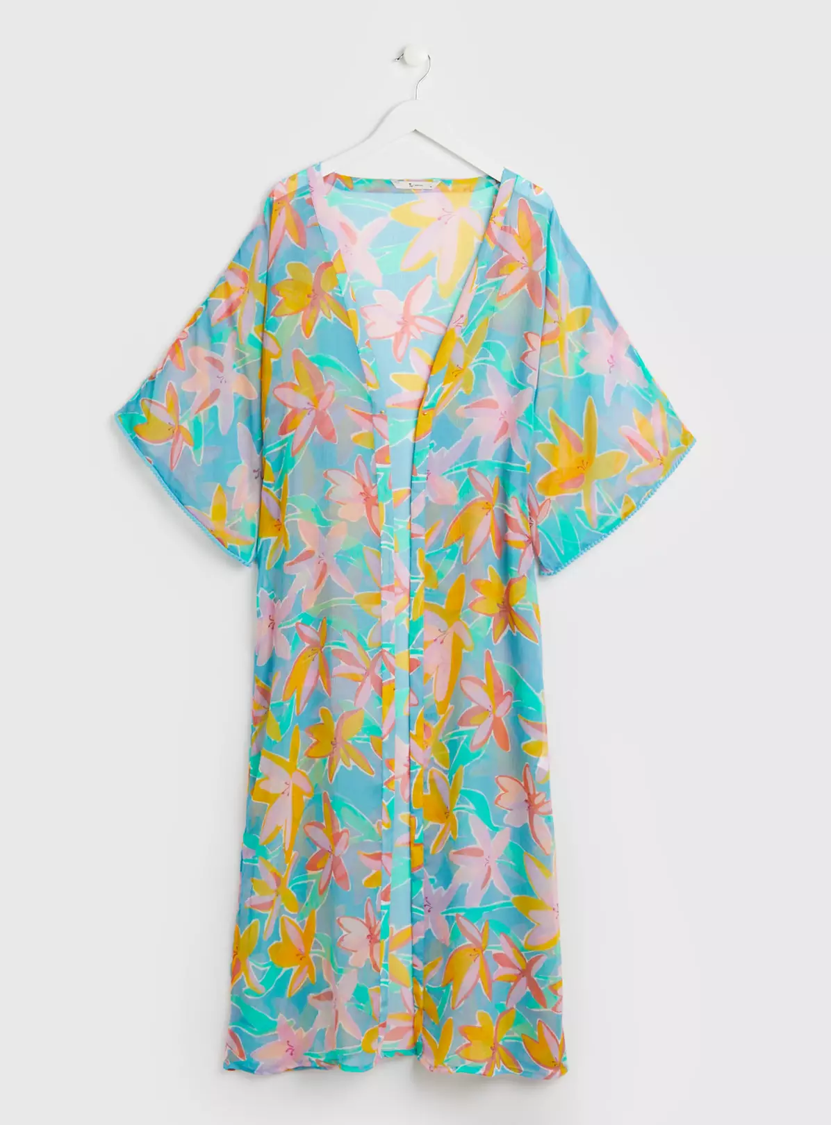 Floral Print Longline Cover Up - XS 3 Floral Print Longline Cover Up - XS - Image 3