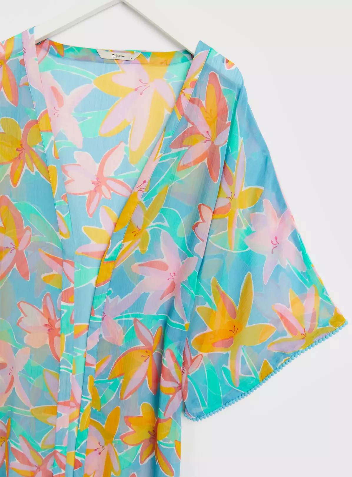 Floral Print Longline Cover Up - XS 1 Floral Print Longline Cover Up - XS