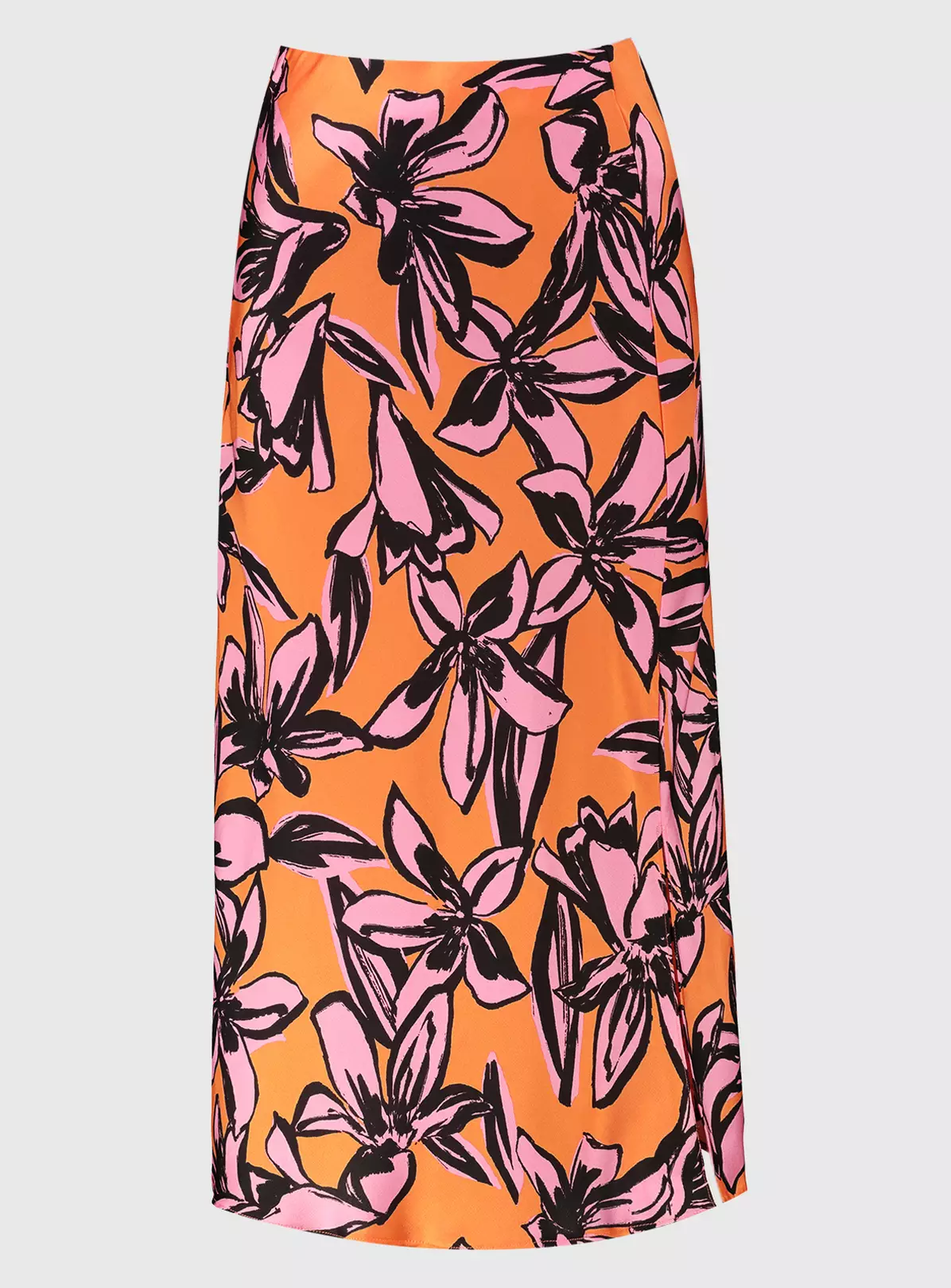 Orange & Pink Tropical Midi Skirt - 16 1 Orange & Pink Tropical Midi Skirt - 16