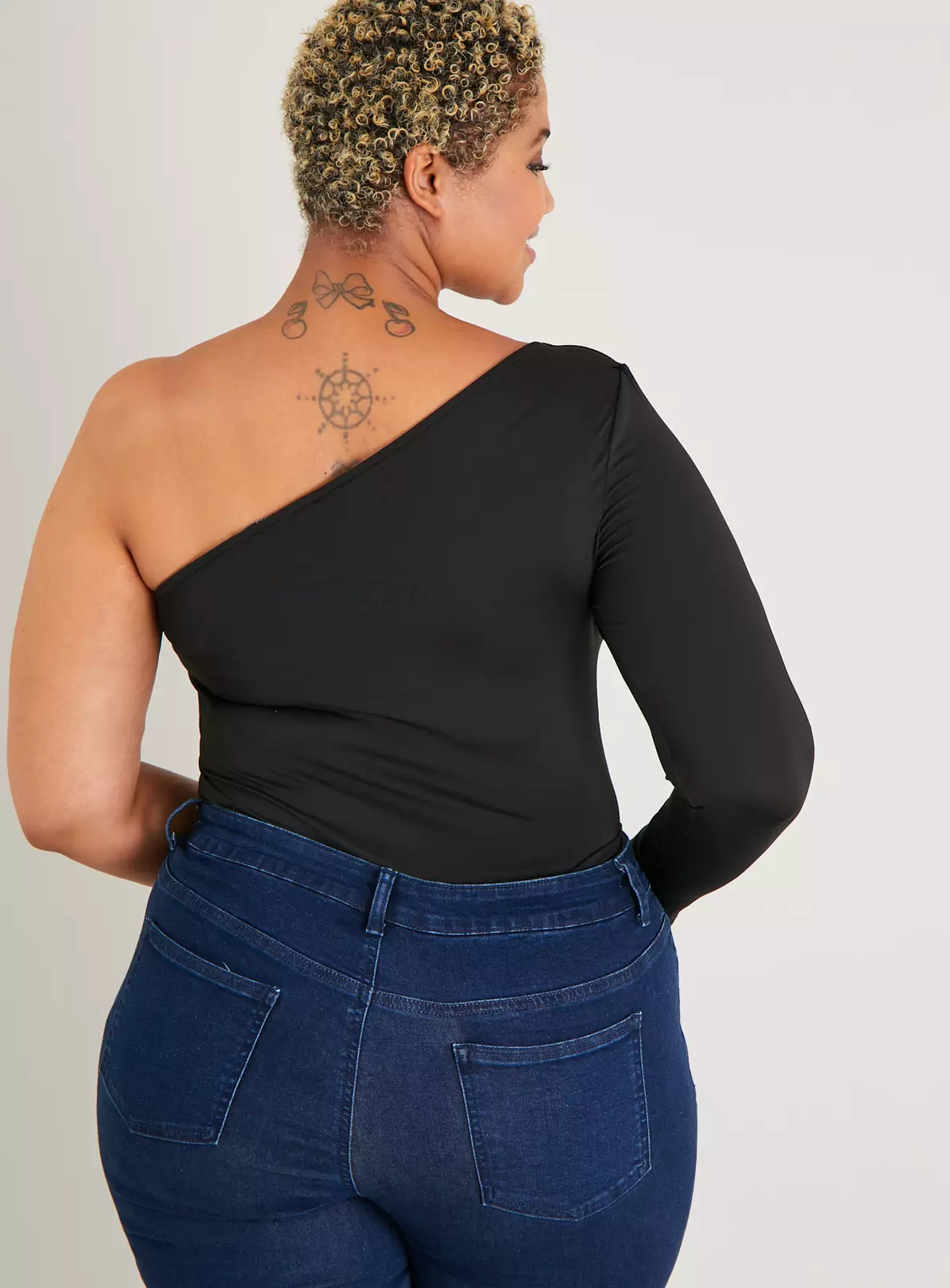 Black One Shoulder Bodysuit - 14 2 Black One Shoulder Bodysuit - 14 - Image 2