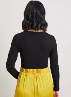 Black Ribbed Ring Detail Bodysuit - 16 7 Black Ribbed Ring Detail Bodysuit - 16 -Fit In Dress Sales tuc142059665 Black R Z004A