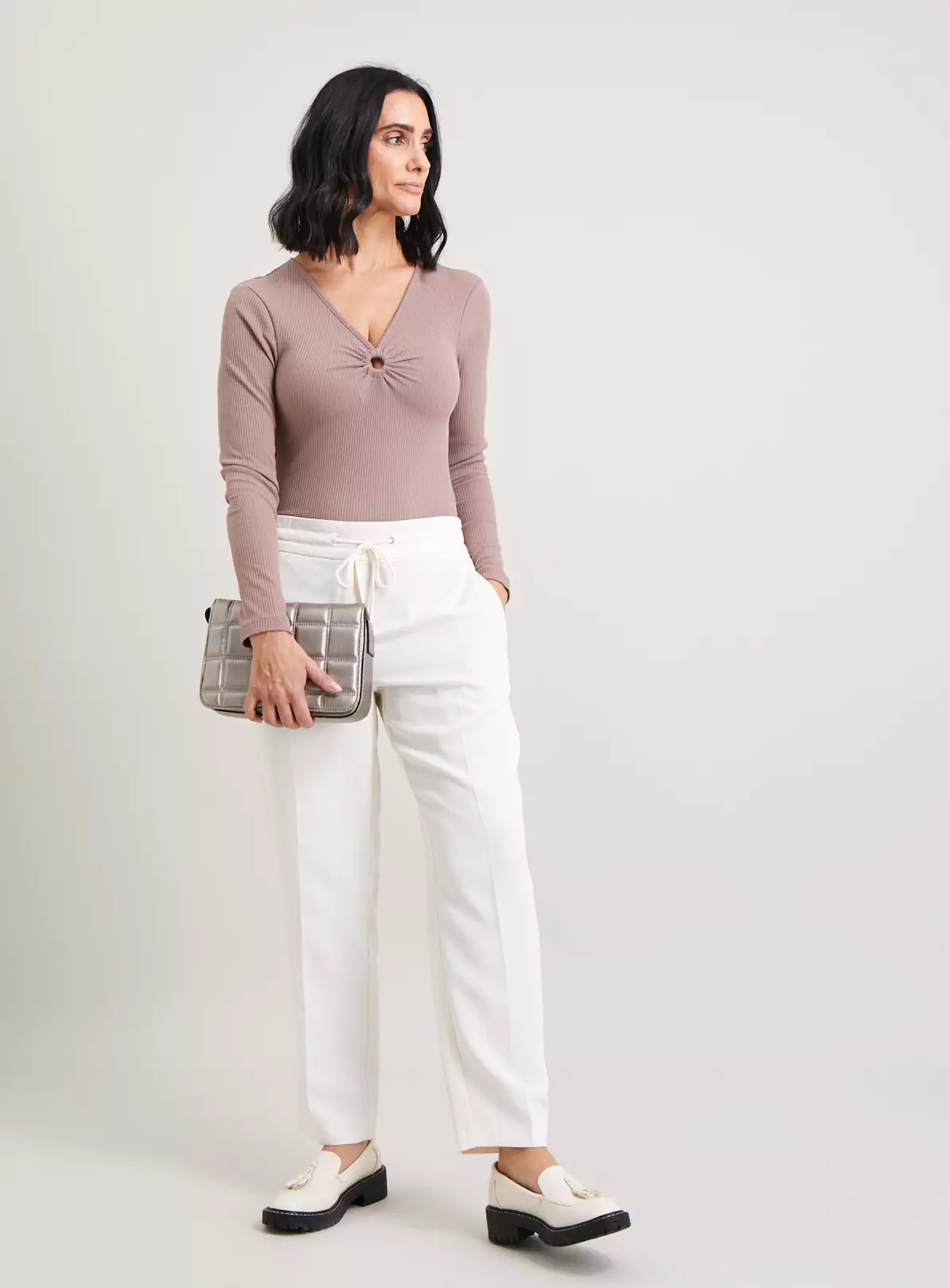 Mink Ribbed Ring Detail Bodysuit - 22 2 Mink Ribbed Ring Detail Bodysuit - 22 - Image 2