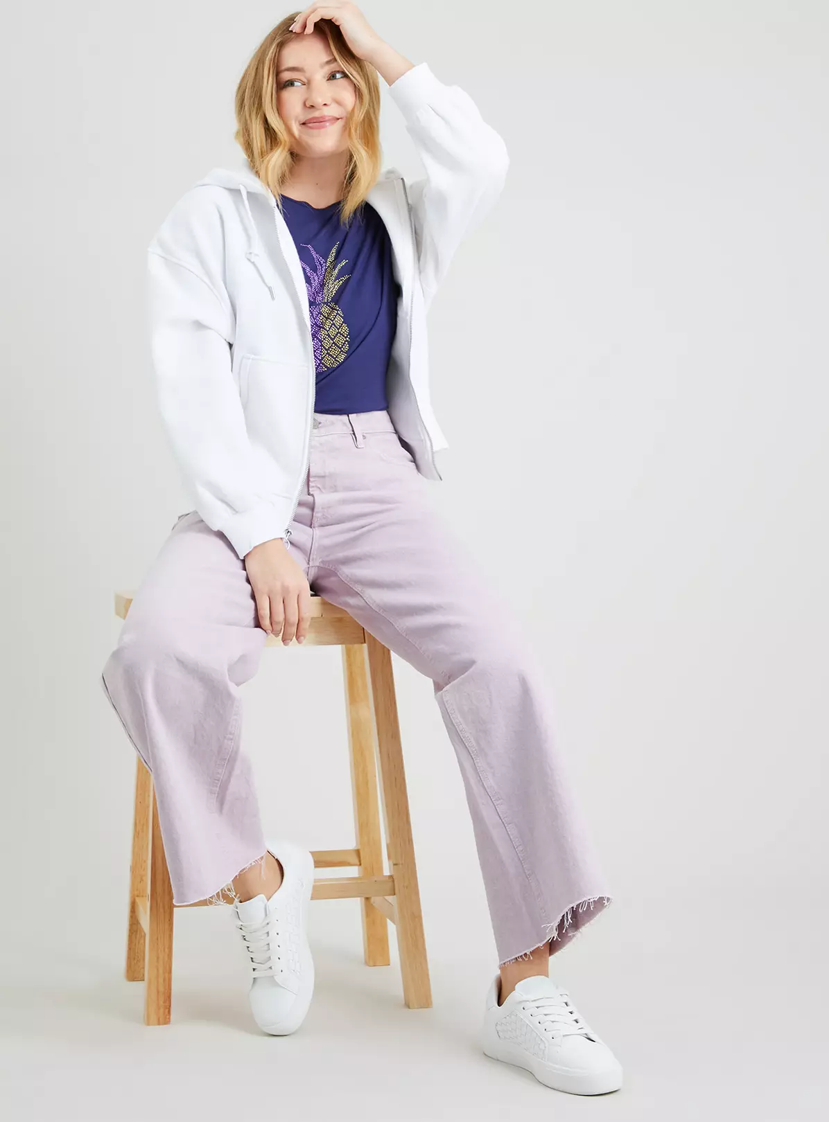 Navy Pineapple Embellished Relaxed Longline T-Shirt - 12 1 Navy Pineapple Embellished Relaxed Longline T-Shirt - 12