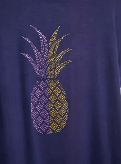 Navy Pineapple Embellished Relaxed Longline T-Shirt - 12 9 Navy Pineapple Embellished Relaxed Longline T-Shirt - 12 -Fit In Dress Sales tuc142074363 Navy R Z004A