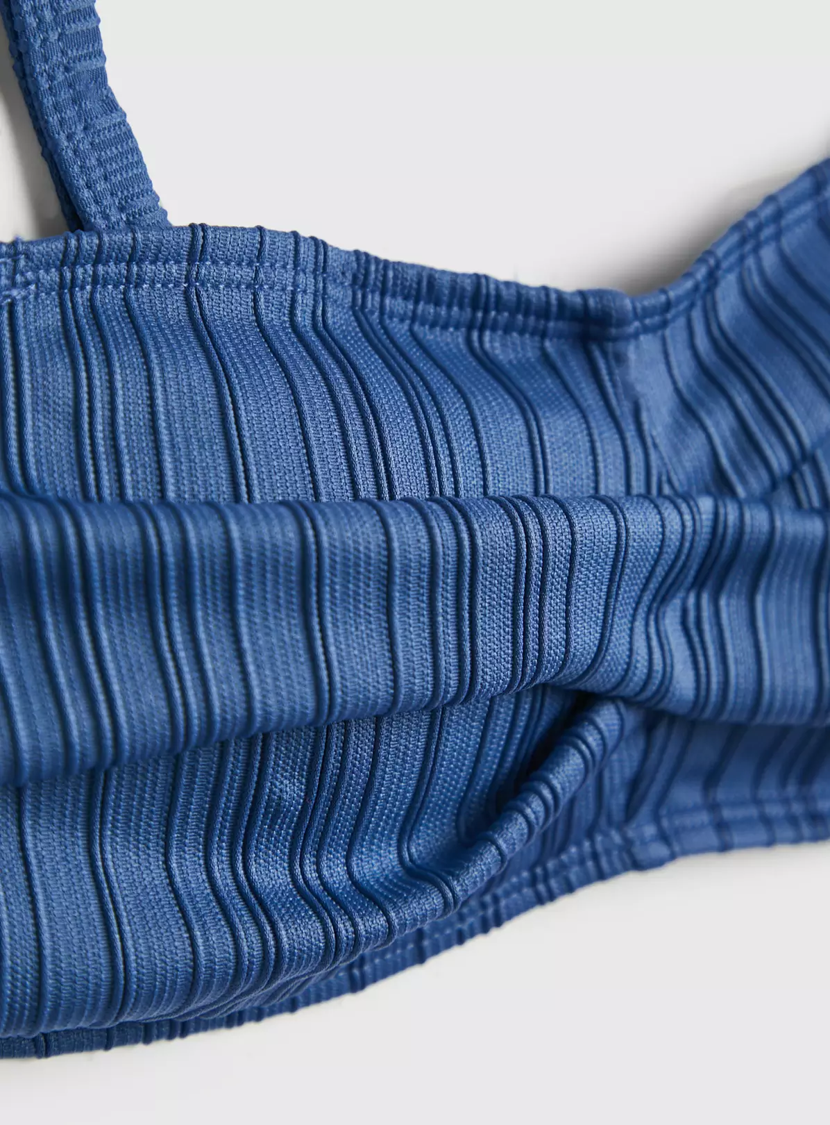Blue Textured Bandeau Twist Bikini Top 20 4 Blue Textured Bandeau Twist Bikini Top 20 - Image 4