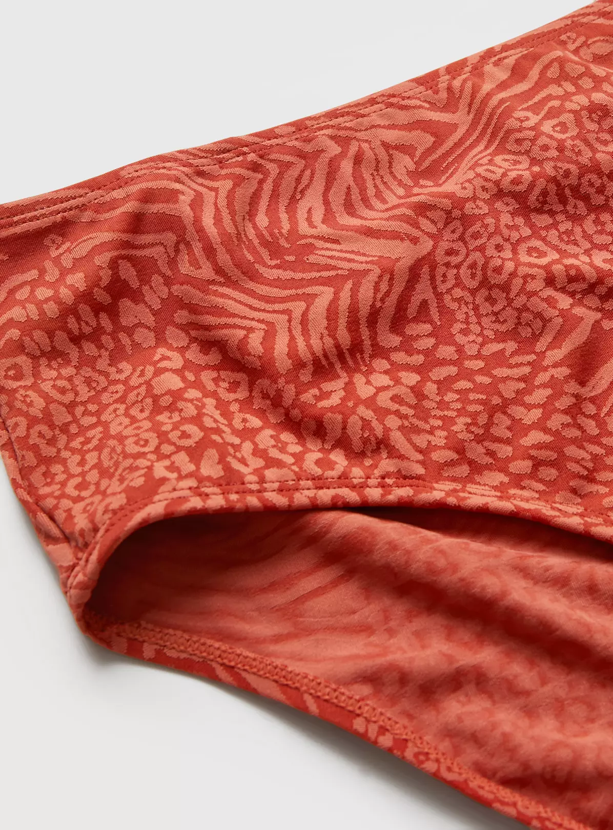 Red Textured Animal Print High Waisted Bikini Bottoms 20 2 Red Textured Animal Print High Waisted Bikini Bottoms 20 - Image 2