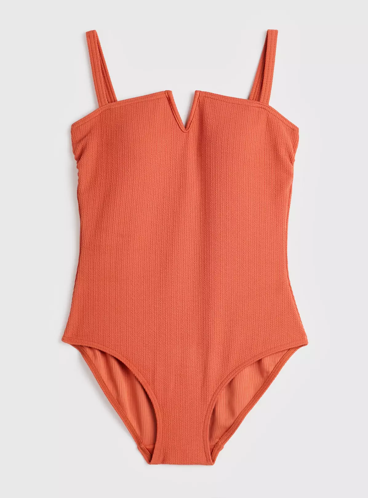Rust V-Shape Textured Rib Swimsuit 26 2 Rust V-Shape Textured Rib Swimsuit 26 - Image 2