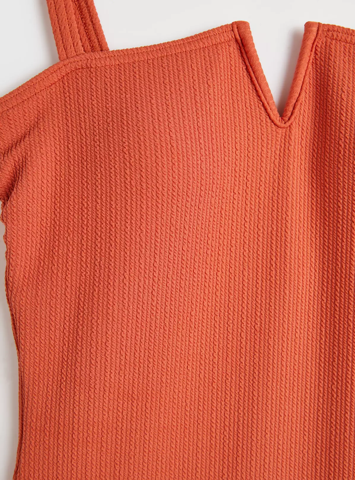 Rust V-Shape Textured Rib Swimsuit 26 4 Rust V-Shape Textured Rib Swimsuit 26 - Image 4