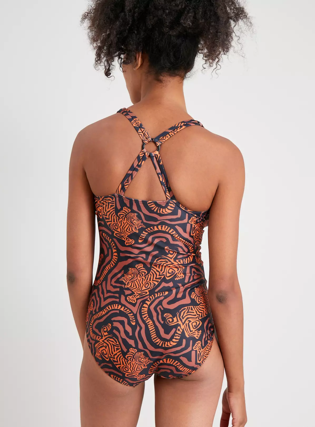 Orange Tiger Print Swimsuit 24 2 Orange Tiger Print Swimsuit 24 - Image 2