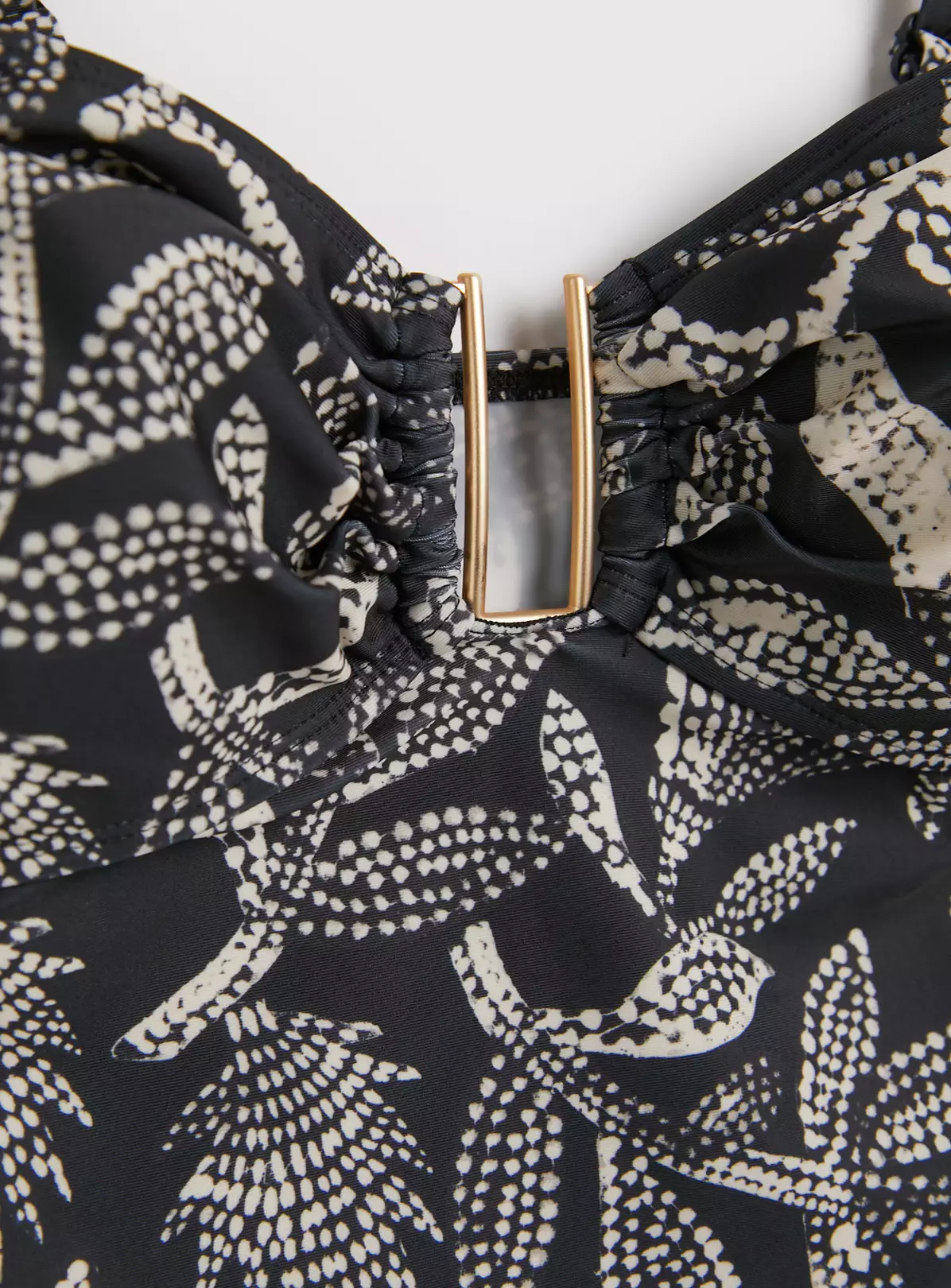 Mono Leaf Print Bandeau Swimsuit - 14 1 Mono Leaf Print Bandeau Swimsuit - 14