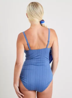 Blue Textured Stripe Swimsuit 6 7 Blue Textured Stripe Swimsuit 6 -Fit In Dress Sales tuc142165521 Blue R Z005A 1