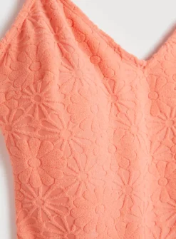 Orange Floral Towelling Swimsuit 26 8 Orange Floral Towelling Swimsuit 26 -Fit In Dress Sales tuc142167949 Orange R Z004A