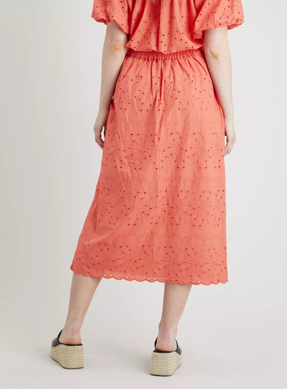 Coral Broderie A-Line Coord Skirt - 16 2 Coral Broderie A-Line Coord Skirt - 16 - Image 2