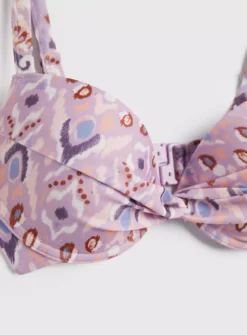 Lilac Aztec Print Moulded Cup Plunge Bikini Top - 38C -Fit In Dress Sales tuc142202361 Multi20Coloured R Z005A