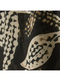 Black Palm Print Cover Up Sheer Trousers 22